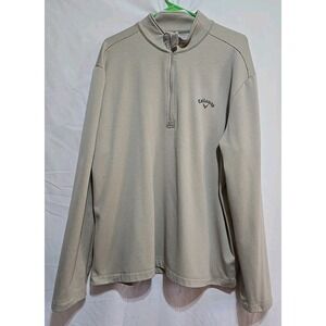 CALLAWAY GOLF Men's Khaki 1/4 Zip Pullover New Condition
